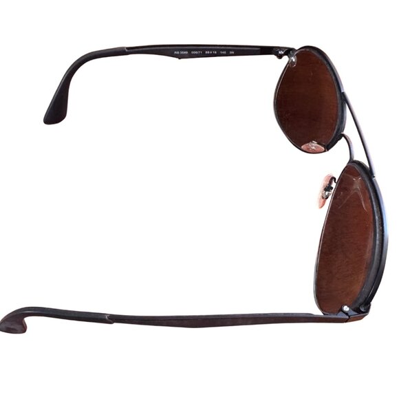 Ray-Ban RB3540 Aviator Sunglasses Matte Black 58mm w Case & Cloth Frames Only - Picture 3 of 13